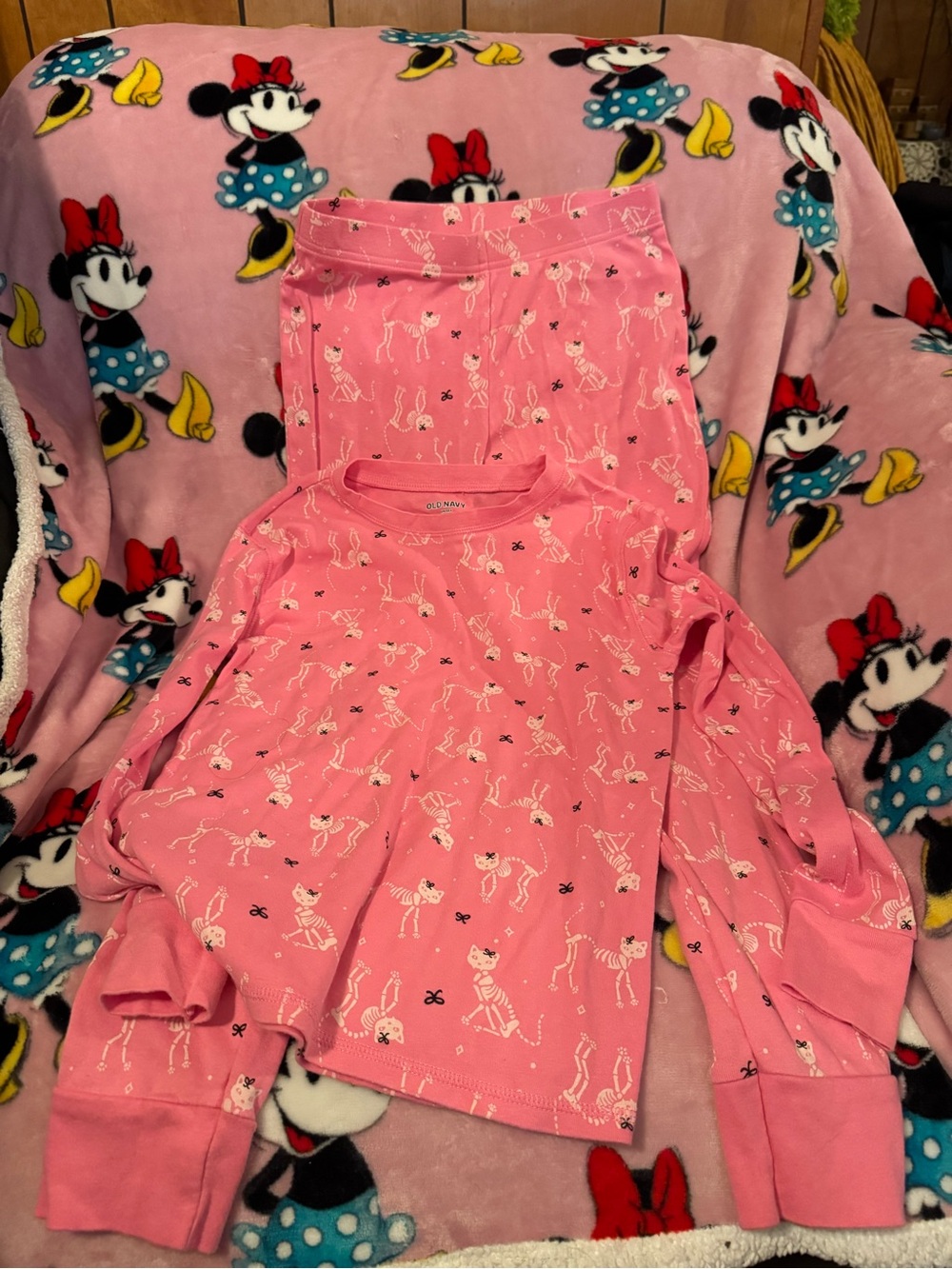 Girls Pink Cat Pajama Set Size XL 12 Old Navy Unisex C4